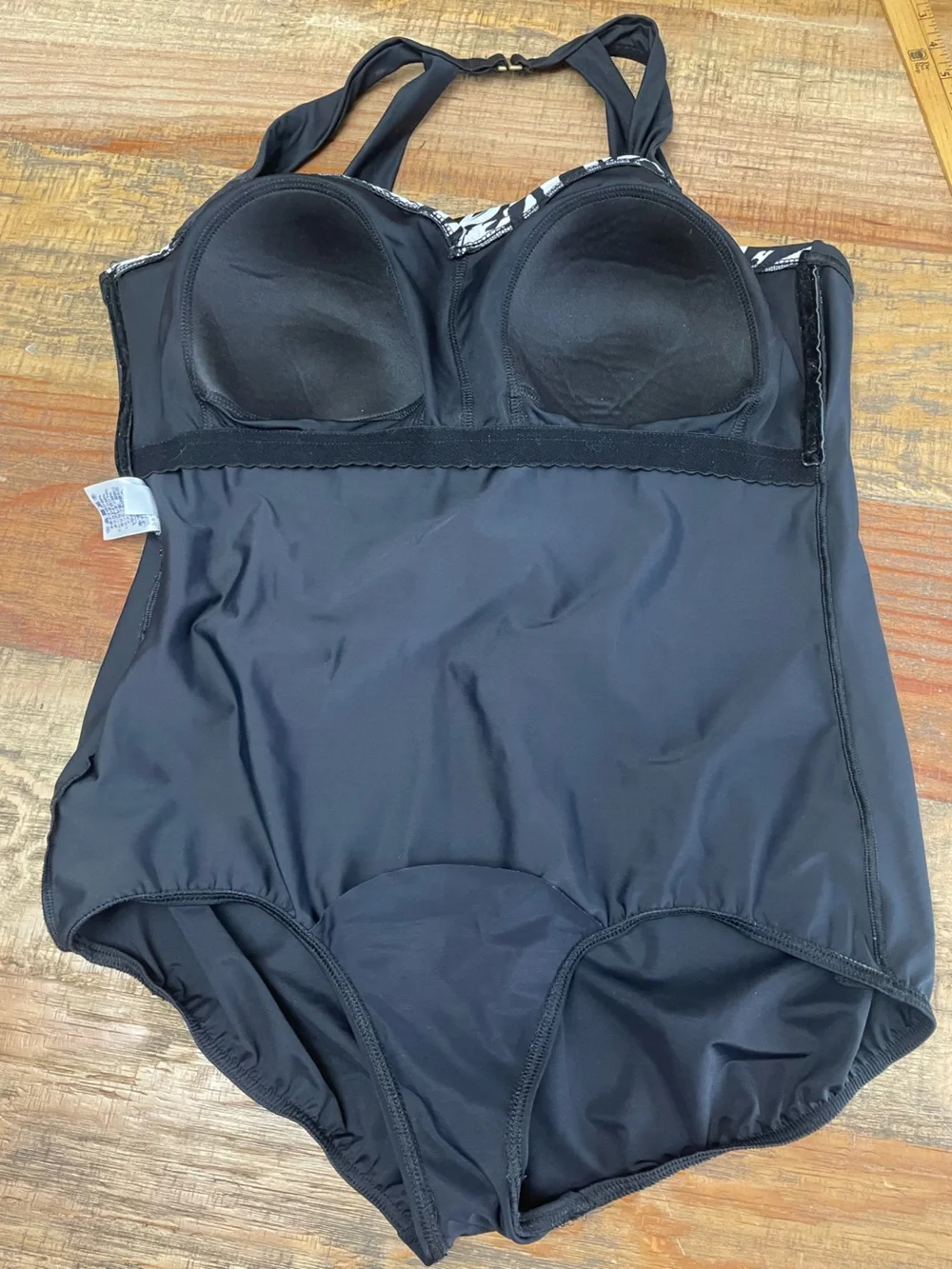 LANDS END Women's Black Slimming One Piece Back Swimsuit 20 W Long